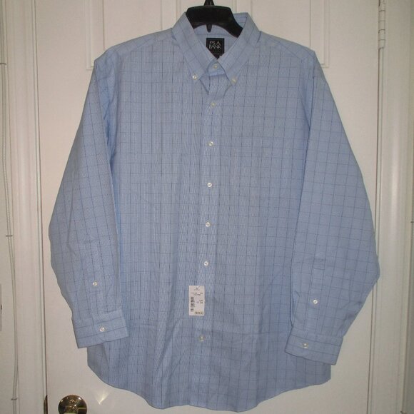 Jos. A. Bank Mens L/S Blue Cotton Button-down Dress Shirt NWT-Size 17/34 - Picture 1 of 6
